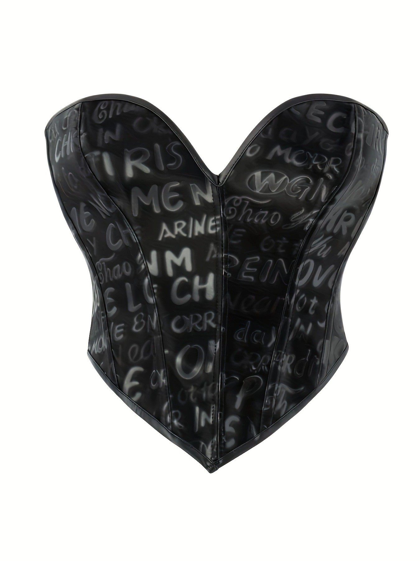 Black letter printed strapless - Corset Waist Cinch ulasan dan harga