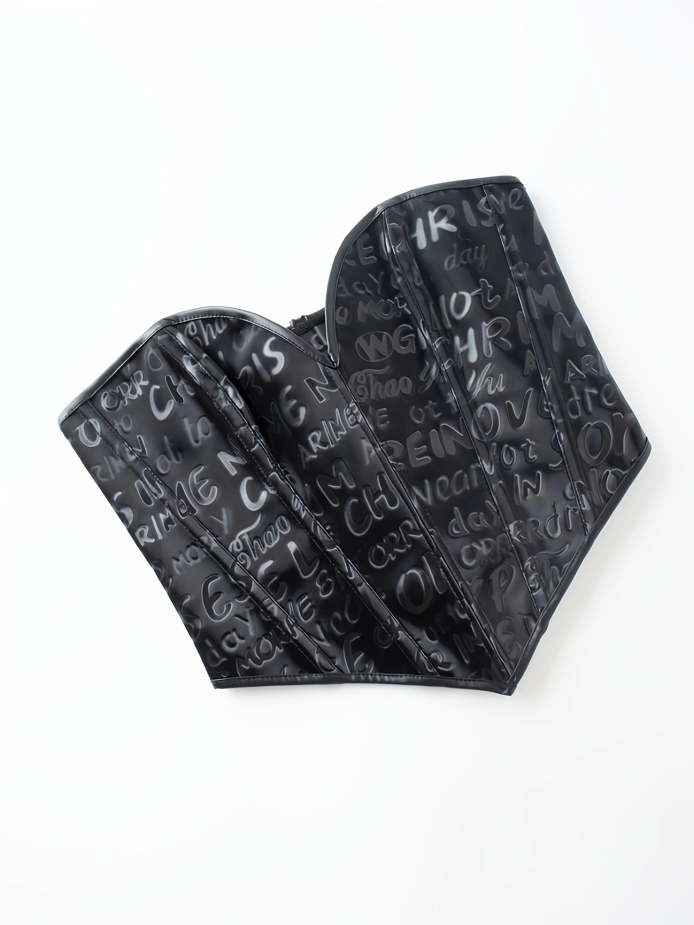 Black letter printed strapless - Corset Waist Cinch ulasan dan harga