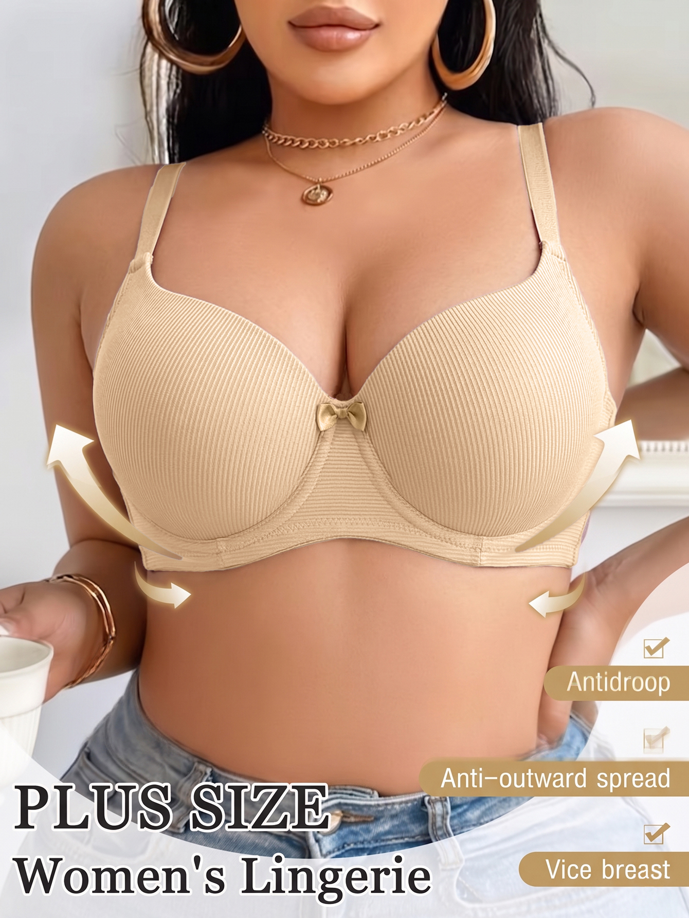Plus Size Anti-Sagging Women B - Push Up Bra Padded ulasan dan harga