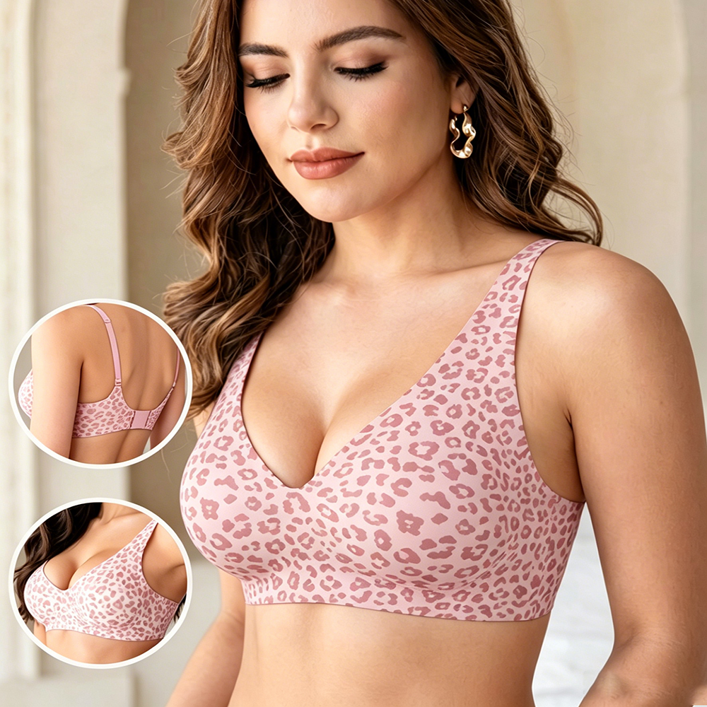 1Pcs Leopard Print Seamless Wi - Bralette Wireless Soft ulasan dan harga