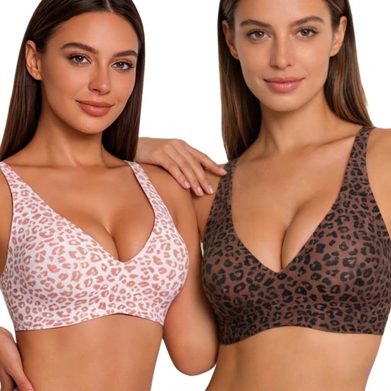 Leopard Print Wireless Jelly S - Seamless Underwear Women ulasan dan harga