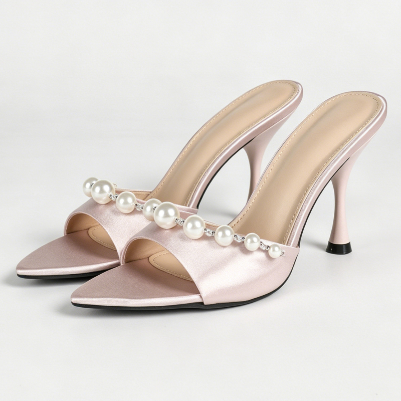 Elegant Satin Heeled Sandals W - Slip Dress Satin ulasan dan harga