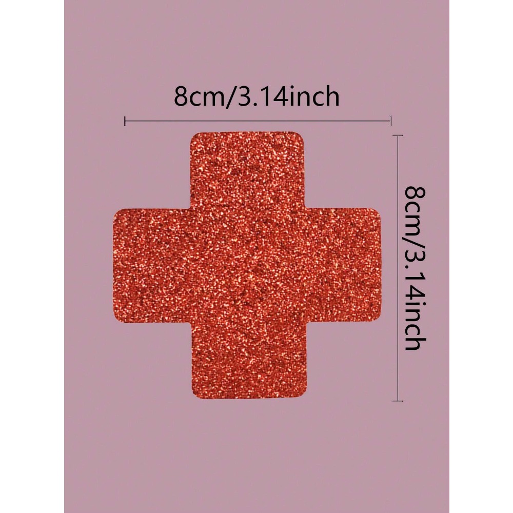 8pcs Glitter Cross Nipple Past - Nipple Cover Pasties ulasan dan harga