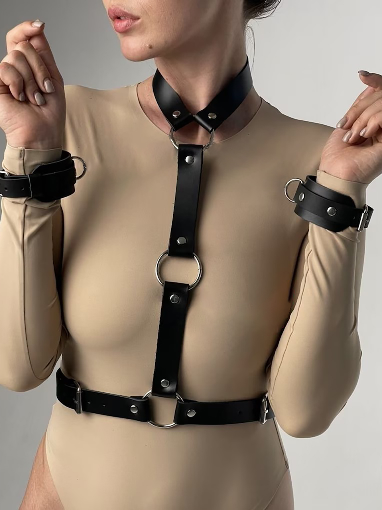 Women's Sexy Leather Harness B - Garter Belt Set ulasan dan harga
