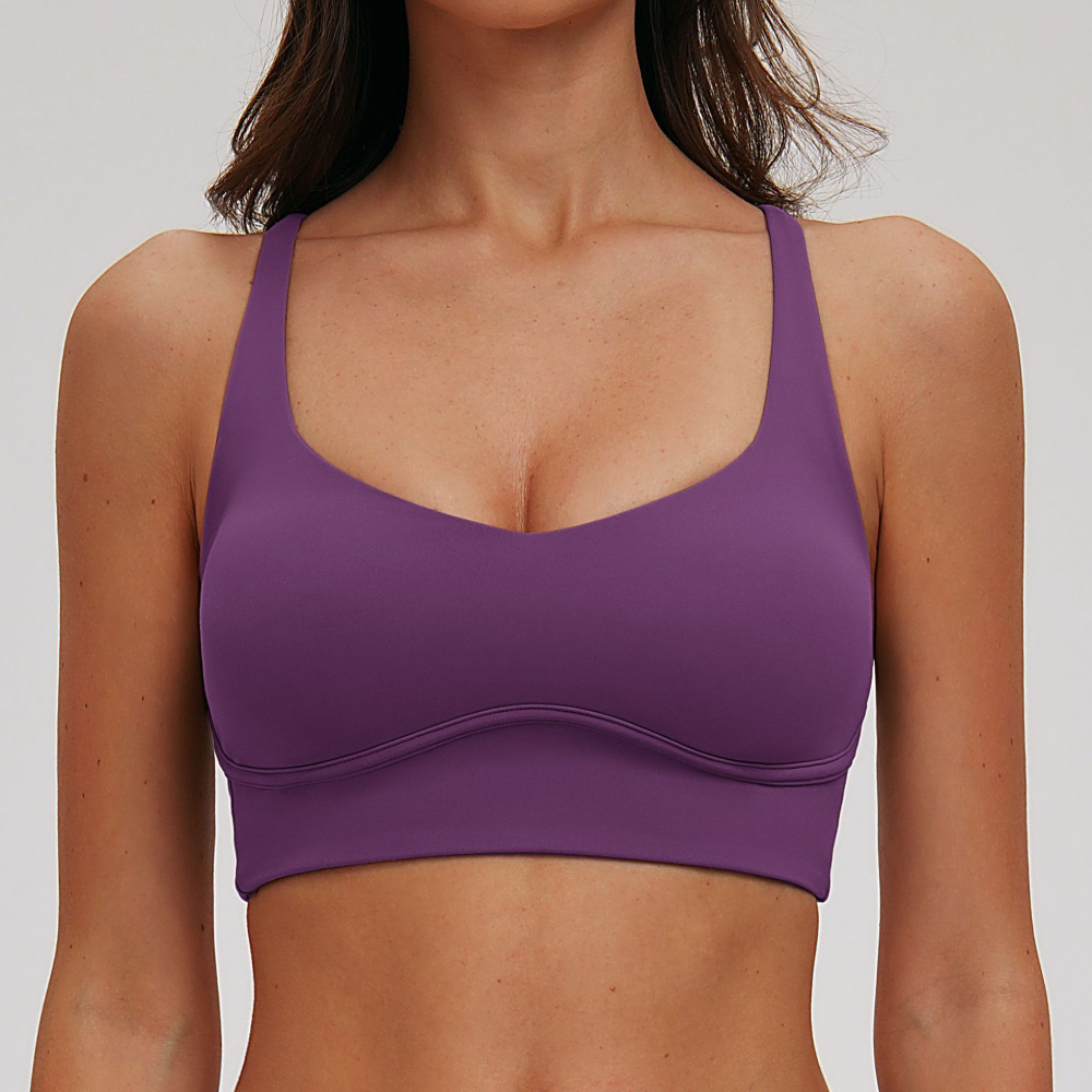 Sexy V-neck Sports Bra Yoga Un - Sports Bra High Impact ulasan dan harga